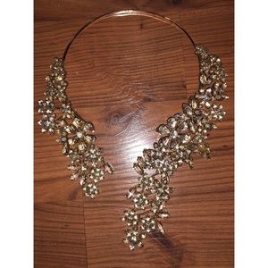 BCBGMaxAzria Gold Glass Flower Collar
